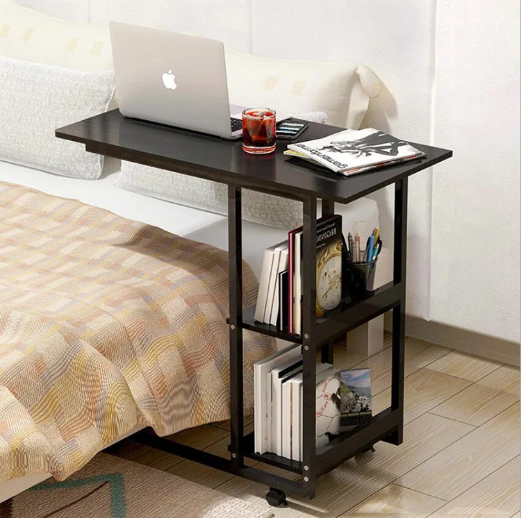 

Removeable Laptop Desk with Wheels Wooden Laptop Table Computer Stand Desk for Sofa Bed Beside Table